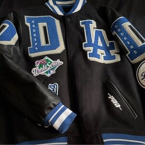 Black and Blue Dodgers Varsity Jacket